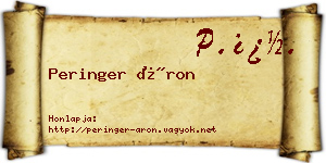 Peringer Áron névjegykártya